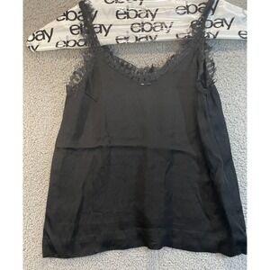 Q+A Black‎ Stretch Lace  Cami Top Size M